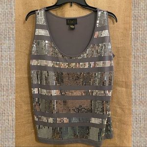 IMAN Grey Sequin 💿 tank